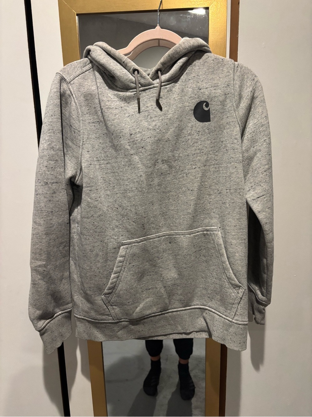 Carhartt Heather Grey Pullover Hoodie with Logo